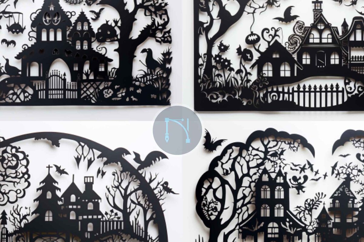 Intra απο ξύλο plywood  Χρώμα wenge 3mm-4mm πάχος - Πακέτο υ αποκοπής Halloween Laser Δίασταση 15x15 cm INTRAFABR-104807475