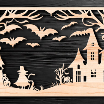 Intra απο ξύλο plywood  Χρώμα wenge 3mm-4mm πάχος - Αποκριάτικο αποκοπής με λέιζερ Δίασταση 15x15 cm INTRAFABR-104807082 - Image 1