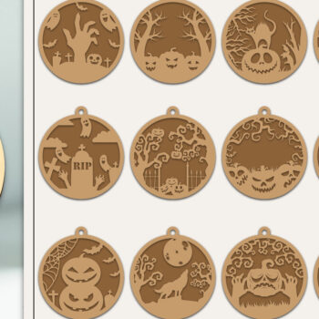 Intra απο ξύλο plywood  Χρώμα wenge 3mm-4mm πάχος - Δέσμη στολίδι με κομμένα λέιζερ αποκριών Δίασταση 6x6 cm INTRAFABR-85863953 - Image 1