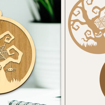 Intra απο ξύλο plywood Χρώμα wenge 3mm-4mm πάχος - Στολίδι για αποκριάτικο λέιζερ Δίασταση 6x6 cm INTRAFABR-109095810 - Image 1