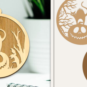 Intra απο ξύλο plywood Χρώμα wenge 3mm-4mm πάχος - Στολίδι για αποκριάτικο λέιζερ Δίασταση 6x6 cm INTRAFABR-109093637 - Image 1