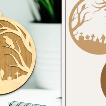 Intra απο ξύλο plywood Χρώμα wenge 3mm-4mm πάχος - Στολίδι για αποκριάτικο λέιζερ Δίασταση 6x6 cm INTRAFABR-46748444 - Image 1