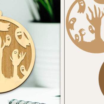 Intra απο ξύλο plywood  Χρώμα wenge 3mm-4mm πάχος - Στολίδι για αποκριάτικο λέιζερ Δίασταση 6x6 cm INTRAFABR-107884363 - Image 1