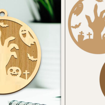 Intra απο ξύλο plywood  Χρώμα wenge 3mm-4mm πάχος - Στολίδι για αποκριάτικο λέιζερ Δίασταση 6x6 cm INTRAFABR-107884342 - Image 1