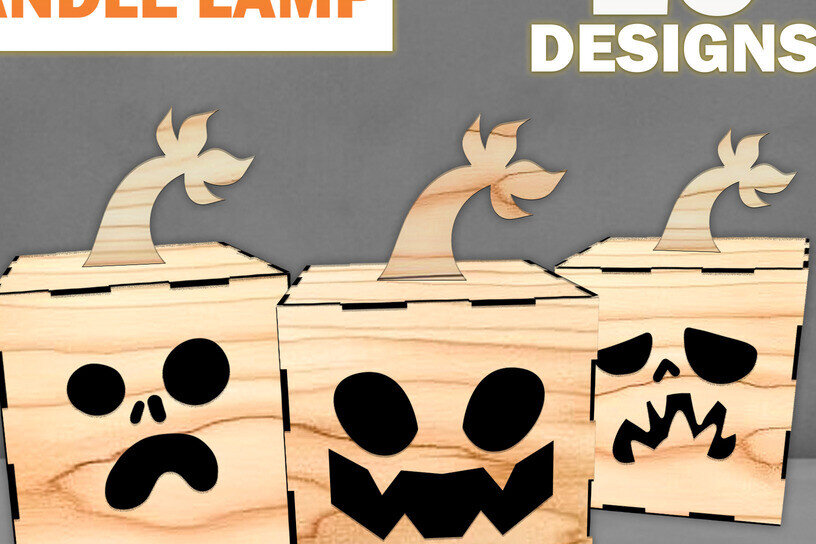 Intra απο ξύλο plywood  Χρώμα wenge 3mm-4mm πάχος - Κερί αποκριάτικου λαμπτήρα κολοκύθας με λέιζερ Δίασταση 15x15 cm INTRAFABR-107884346