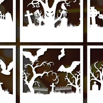 Intra απο ξύλο plywood  Χρώμα wenge 3mm-4mm πάχος - Δέσμη για Halloween Δίασταση 15x15 cm INTRAFABR-107884322 - Image 1