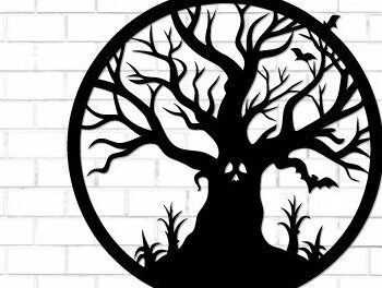 Intra απο ξύλο plywood  Χρώμα wenge 3mm-4mm πάχος - Halloween Decor Wall Δίασταση 15x15 cm INTRAFABR-111526741 - Image 1