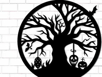 Intra απο ξύλο plywood  Χρώμα wenge 3mm-4mm πάχος - Halloween Decor Wall Δίασταση 15x15 cm INTRAFABR-28113858 - Image 1