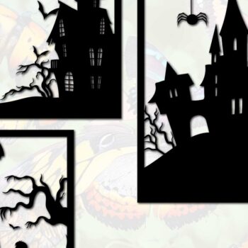 Intra απο ξύλο plywood Χρώμα wenge 3mm-4mm πάχος - Πακέτο διακόσμησης τοίχου Halloween : Δίασταση 15x15 cm INTRAFABR-101255529 - Image 2