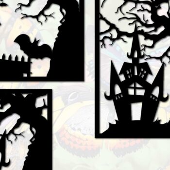 Intra απο ξύλο plywood Χρώμα wenge 3mm-4mm πάχος - Πακέτο διακόσμησης τοίχου Halloween : Δίασταση 15x15 cm INTRAFABR-101255529 - Image 5