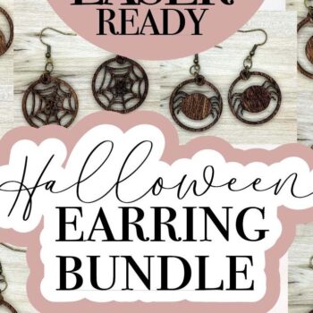 Intra απο ξύλο plywood Χρώμα wenge 3mm-4mm πάχος - Σκουλαρίκια λέιζερ Halloween Δίασταση 3x3 cm INTRAFABR-112052653 - Image 1