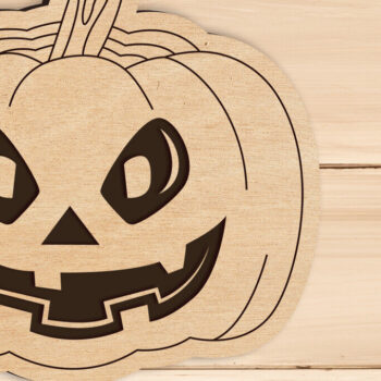 Intra απο ξύλο plywood Χρώμα wenge 3mm-4mm πάχος - Χαρακτική με λέιζερ αποκριών, τρομακτική κολοκύθα Δίασταση 6x6 cm INTRAFABR-112052671 - Image 1