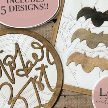 Intra απο ξύλο plywood Χρώμα wenge 3mm-4mm πάχος - Πακέτο σημαδιών λέιζερ αποκριών Δίασταση 15x15 cm INTRAFABR-106602329 - Image 2