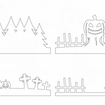 Intra απο ξύλο plywood  Χρώμα wenge 3mm-4mm πάχος - Halloween Lasercut - Halloween Sign Δίασταση 15x15 cm INTRAFABR-112052513 - Image 2