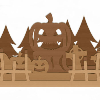Intra απο ξύλο plywood  Χρώμα wenge 3mm-4mm πάχος - Halloween Lasercut - Halloween Sign Δίασταση 15x15 cm INTRAFABR-85642257 - Image 6