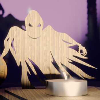 Intra απο ξύλο plywood  Χρώμα wenge 3mm-4mm πάχος - Κηροπήγιο αποκριάτικων στρώσεων 3D Δίασταση 15x15 cm INTRAFABR-82774564 - Image 1