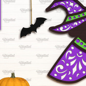 Intra απο ξύλο plywood  Χρώμα wenge 3mm-4mm πάχος - Πακέτο LaserCut Decor με στρώσεις Halloween Δίασταση 15x15 cm INTRAFABR-107343961 - Image 9