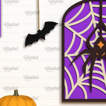 Intra απο ξύλο plywood  Χρώμα wenge 3mm-4mm πάχος - Πακέτο LaserCut Decor με στρώσεις Halloween Δίασταση 15x15 cm INTRAFABR-107343961 - Image 10