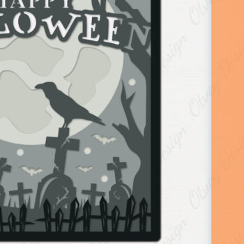 Intra απο ξύλο plywood  Χρώμα wenge 3mm-4mm πάχος - αποκοπής με λέιζερ Halloween Δίασταση 15x15 cm INTRAFABR-101883553 - Image 1