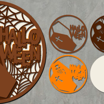 Intra απο ξύλο plywood  Χρώμα wenge 3mm-4mm πάχος - Στρογγυλή πινακίδα με στρώσεις αποκριών 3 Δίασταση 30x20 cm INTRAFABR-17400572 - Image 1