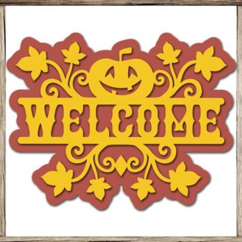 Intra απο ξύλο plywood  Χρώμα wenge 3mm-4mm πάχος - Σήμα καλωσορίσματος με στρώματα αποκριών | Κολοκύθι Δίασταση 15x15 cm INTRAFABR-80307607 - Image 2