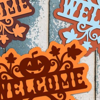 Intra απο ξύλο plywood  Χρώμα wenge 3mm-4mm πάχος - Σήμα καλωσορίσματος με στρώματα αποκριών | Κολοκύθι Δίασταση 15x15 cm INTRAFABR-80307607 - Image 3