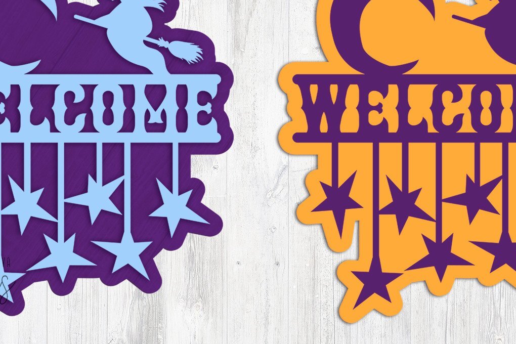 Intra απο ξύλο plywood  Χρώμα wenge 3mm-4mm πάχος - Σήμα καλωσορίσματος με στρώματα αποκριών | Μάγισσα Δίασταση 30x20 cm INTRAFABR-80307731