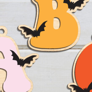 Intra απο ξύλο plywood  Χρώμα wenge 3mm-4mm πάχος - Αρχεία λέιζερ αλφάβητου αποκριάτικων γραμμάτων Δίασταση 20x20 cm INTRAFABR-111757677