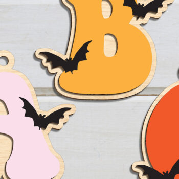 Intra απο ξύλο plywood  Χρώμα wenge 3mm-4mm πάχος - Αρχεία λέιζερ αλφάβητου αποκριάτικων γραμμάτων Δίασταση 20x20 cm INTRAFABR-111757677 - Image 1