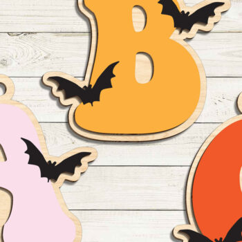 Intra απο ξύλο plywood  Χρώμα wenge 3mm-4mm πάχος - Αρχεία λέιζερ αλφάβητου αποκριάτικων γραμμάτων Δίασταση 20x20 cm INTRAFABR-111757677 - Image 2