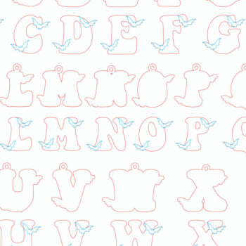 Intra απο ξύλο plywood  Χρώμα wenge 3mm-4mm πάχος - Αρχεία λέιζερ αλφάβητου αποκριάτικων γραμμάτων Δίασταση 20x20 cm INTRAFABR-111757677 - Image 3