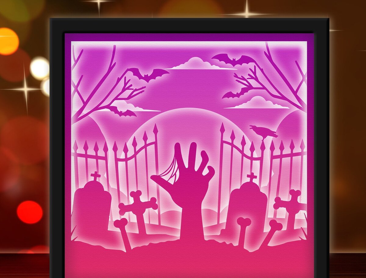 Intra απο ξύλο plywood  Χρώμα wenge 3mm-4mm πάχος - Εξάχνωση Halloween Light Box Δίασταση 20x20 cm INTRAFABR-123812944