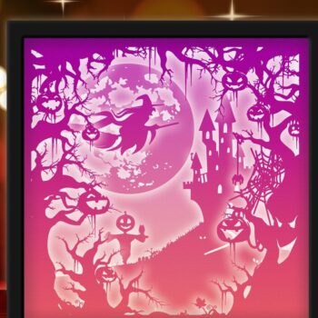 Intra απο ξύλο plywood  Χρώμα wenge 3mm-4mm πάχος - Εξάχνωση Halloween Light Box Δίασταση 20x20 cm INTRAFABR-47067331 - Image 1