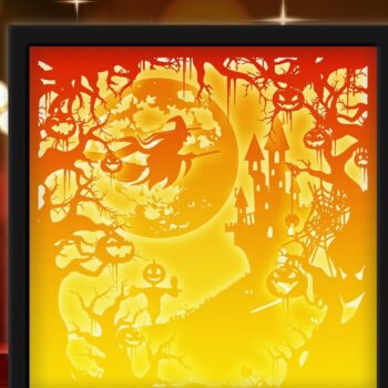 Intra απο ξύλο plywood  Χρώμα wenge 3mm-4mm πάχος - Εξάχνωση Halloween Light Box Δίασταση 20x20 cm INTRAFABR-47067331 - Image 3