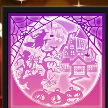 Intra απο ξύλο plywood  Χρώμα wenge 3mm-4mm πάχος - Εξάχνωση Halloween Light Box Δίασταση 20x20 cm INTRAFABR-118392959 - Image 1