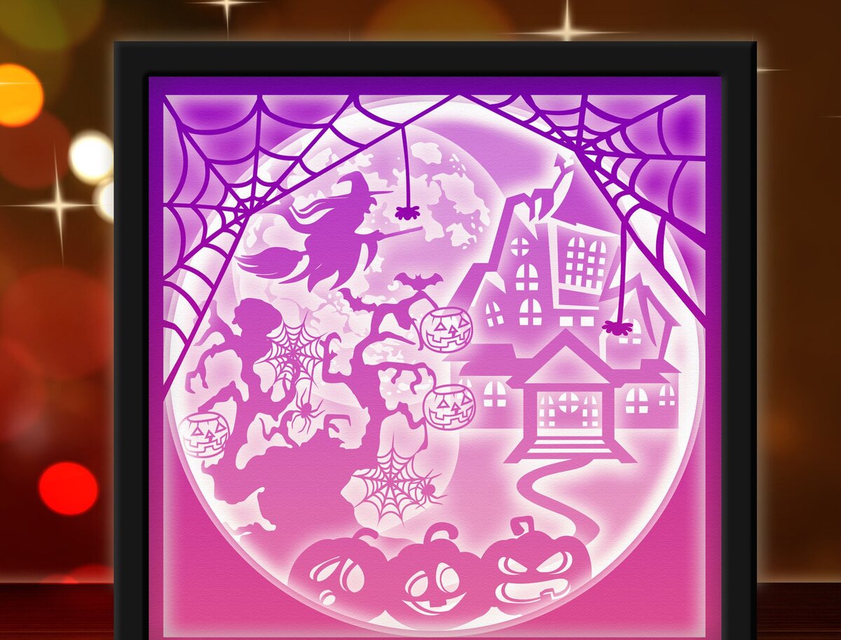 Intra απο ξύλο plywood  Χρώμα wenge 3mm-4mm πάχος - Εξάχνωση Halloween Light Box Δίασταση 20x20 cm INTRAFABR-118392959