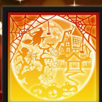 Intra απο ξύλο plywood  Χρώμα wenge 3mm-4mm πάχος - Εξάχνωση Halloween Light Box Δίασταση 20x20 cm INTRAFABR-118392959 - Image 3