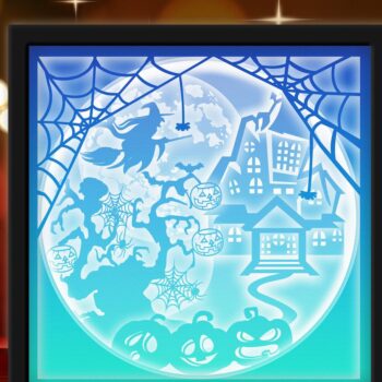 Intra απο ξύλο plywood  Χρώμα wenge 3mm-4mm πάχος - Εξάχνωση Halloween Light Box Δίασταση 20x20 cm INTRAFABR-118392959 - Image 4