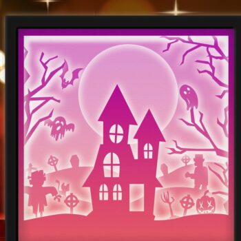 Intra απο ξύλο plywood  Χρώμα wenge 3mm-4mm πάχος - Εξάχνωση Halloween Light Box Δίασταση 20x20 cm INTRAFABR-122883464 - Image 1