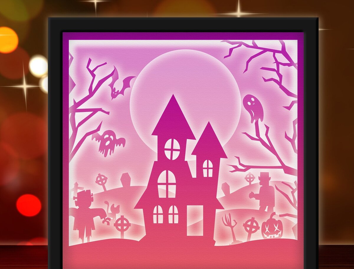 Intra απο ξύλο plywood  Χρώμα wenge 3mm-4mm πάχος - Εξάχνωση Halloween Light Box Δίασταση 20x20 cm INTRAFABR-122883464