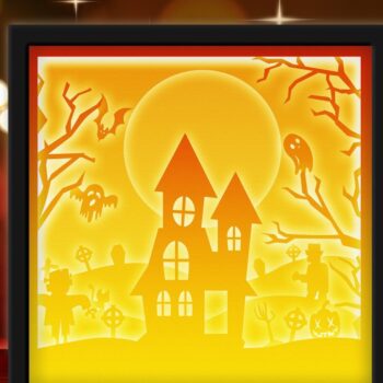 Intra απο ξύλο plywood  Χρώμα wenge 3mm-4mm πάχος - Εξάχνωση Halloween Light Box Δίασταση 20x20 cm INTRAFABR-122883464 - Image 2