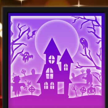 Intra απο ξύλο plywood  Χρώμα wenge 3mm-4mm πάχος - Εξάχνωση Halloween Light Box Δίασταση 20x20 cm INTRAFABR-122883464 - Image 3