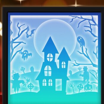 Intra απο ξύλο plywood  Χρώμα wenge 3mm-4mm πάχος - Εξάχνωση Halloween Light Box Δίασταση 20x20 cm INTRAFABR-122883464 - Image 4