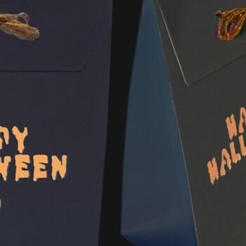 Intra απο ξύλο plywood  Χρώμα wenge 3mm-4mm πάχος - Halloween Lunch-bag - Box Δίασταση 15x15 cm INTRAFABR-125220402 - Image 1