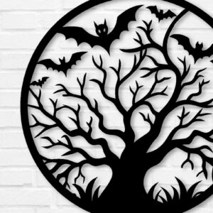 Intra απο ξύλο plywood  Χρώμα wenge 3mm-4mm πάχος - κοπής με λέιζερ ού τοίχου Halloween Δίασταση 6x6 cm INTRAFABR-70963389