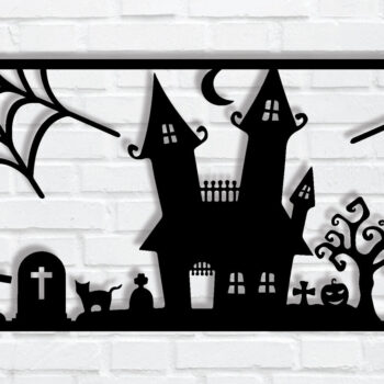 Intra απο ξύλο plywood Χρώμα wenge 3mm-4mm πάχος - τέχνη τοίχου Halloween, κοπής με λέιζερ Δίασταση 40x50 cm INTRAFABR-70963466 - Image 1