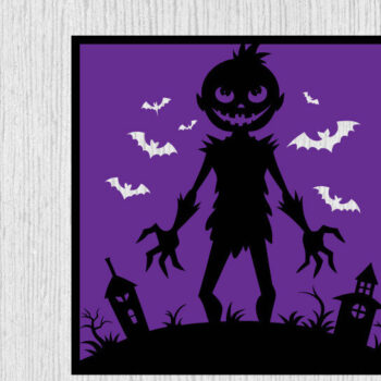 Intra απο ξύλο plywood  Χρώμα wenge 3mm-4mm πάχος - με λέιζερ ού τοίχου Halloween Δίασταση 40x50 cm INTRAFABR-70963494 - Image 1