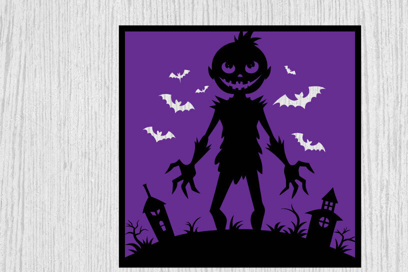 Intra απο ξύλο plywood  Χρώμα wenge 3mm-4mm πάχος - με λέιζερ ού τοίχου Halloween Δίασταση 40x50 cm INTRAFABR-70963494