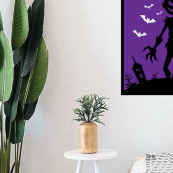 Intra απο ξύλο plywood  Χρώμα wenge 3mm-4mm πάχος - με λέιζερ ού τοίχου Halloween Δίασταση 40x50 cm INTRAFABR-70963494 - Image 2