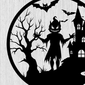 Intra απο ξύλο plywood  Χρώμα wenge 3mm-4mm πάχος - με λέιζερ ού τοίχου Halloween Δίασταση 40x50 cm INTRAFABR-70963537 - Image 1